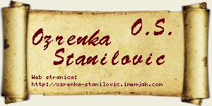 Ozrenka Stanilović vizit kartica